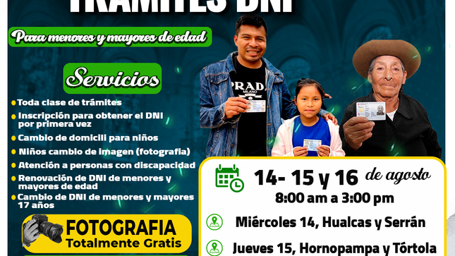 Campaña gratuita de trámites de DNI