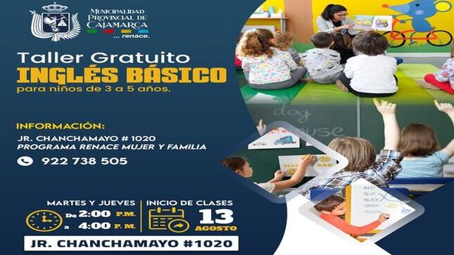 ✅𝑻𝑨𝑳𝑳𝑬𝑹 𝑫𝑬 𝑰𝑵𝑮𝑳𝑬́𝑺 𝑩𝑨́𝑺𝑰𝑪𝑶
✅𝑻𝑨𝑳𝑳𝑬𝑹 𝑫𝑬 𝑴𝑨𝑵𝑼𝑨𝑳𝑰𝑫𝑨𝑫𝑬𝑺
✅𝑻𝑨𝑳𝑳𝑬𝑹 𝑫𝑬 𝑹𝑨𝒁𝑶𝑵𝑨𝑴𝑰𝑬𝑵𝑻𝑶 𝑽𝑬𝑹𝑩𝑨𝑳
👉Todos nuestros talleres son GRATUITOS 😁 pero cuentan con capacidad limitada. 
✍️INFORMACIÓN: Chanchamayo #1020