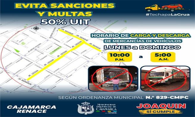 πRecuerda que el horario de carga y descarga de mercancΓa de vehΓculos pesados en zonas autorizadas es de πππππ π πππππππ de ππ:ππ π©. π¦. π π:ππ π. π¦.
πππππππ la ordenanza municipal πΒ° πππ - ππππ.