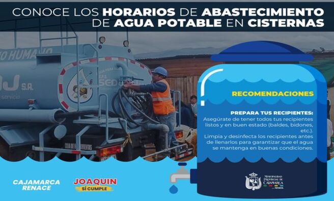๐ Debido a la escasez de agua, estamos activando el suministro mediante cisternas para asegurar que todos los hogares tengan acceso al agua potable. Les pedimos hacer un uso responsable del agua mientras enfrentamos esta situaciรณn.
๐ Consulta las rutas y horarios en las imรกgenes adjuntas.
ยกCuidemos el agua! ๐ง