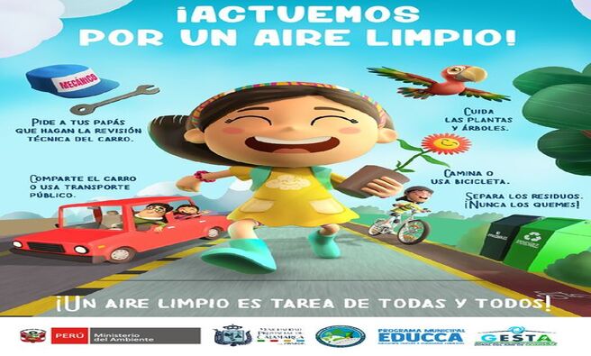 ✔Pide a tus papás que hagan la revisión técnica del carro.
✔Cuida las plantas y árboles.
✔Comparte el carro o usa transporte público.
✔Camina o usa bicicleta.
✔Separa los residuos ¡Nunca los quemes!