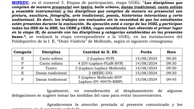 Comunicado N° 43-2024-AGP-UGEL