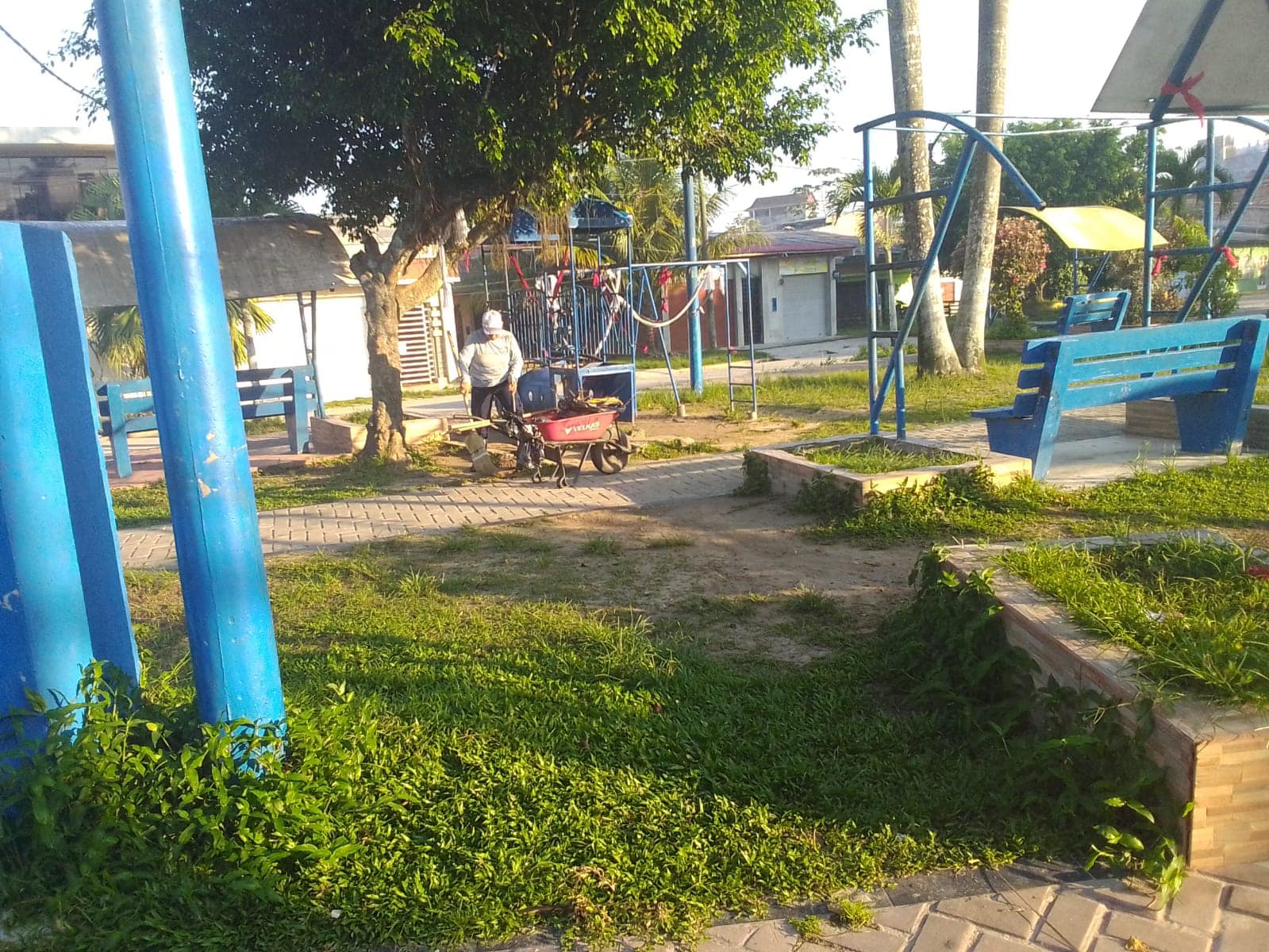 Exhaustiva de limpieza en la Plaza Cardama. 