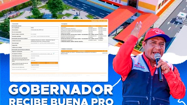 Gobernador Dr. René Chávez recibe buena pro del Hospital de Caballococha.