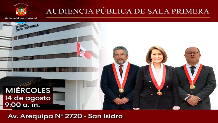 La Sala Primera del Tribunal Constitucional sesionará en audiencia pública el miércoles 14 de agosto y verá 70 causas