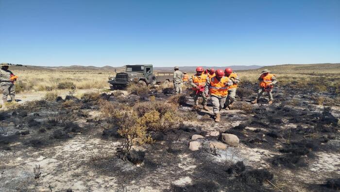 Ejército desplegó su personal y logística para combatir incendio forestal en Arequipa