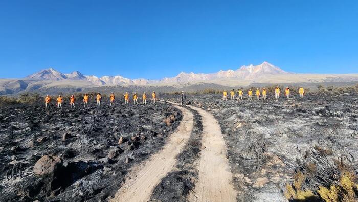 Ejército desplegó su personal y logística para combatir incendio forestal en Arequipa