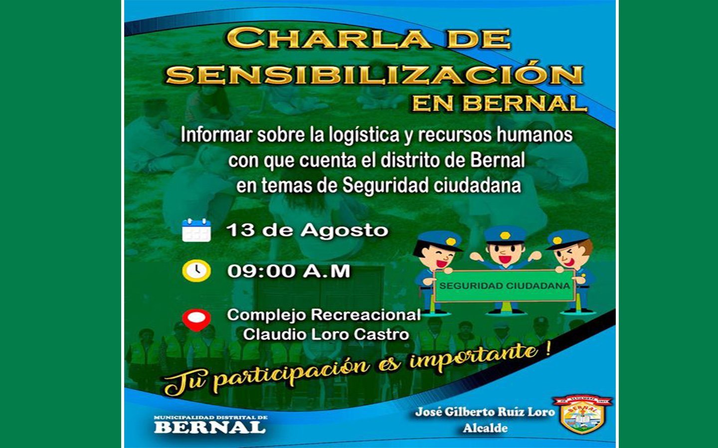 Invitación a charla de sensibilización