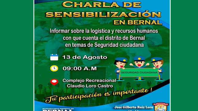 Invitación a charla de sensibilización 