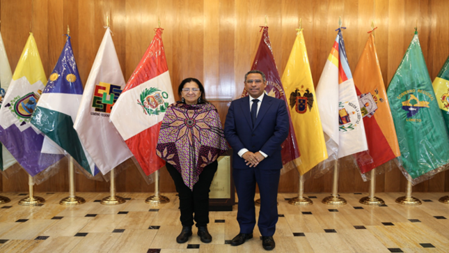 Presidente del TC Francisco Morales recibió visita protocolar de la presidenta del Instituto Internacional del Ombudsman