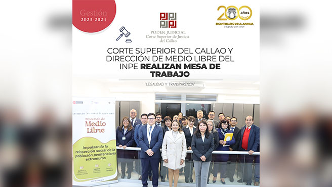 Corte Superior del Callao y Dirección de Medio Libre del INPE realizaron mesa de trabajo