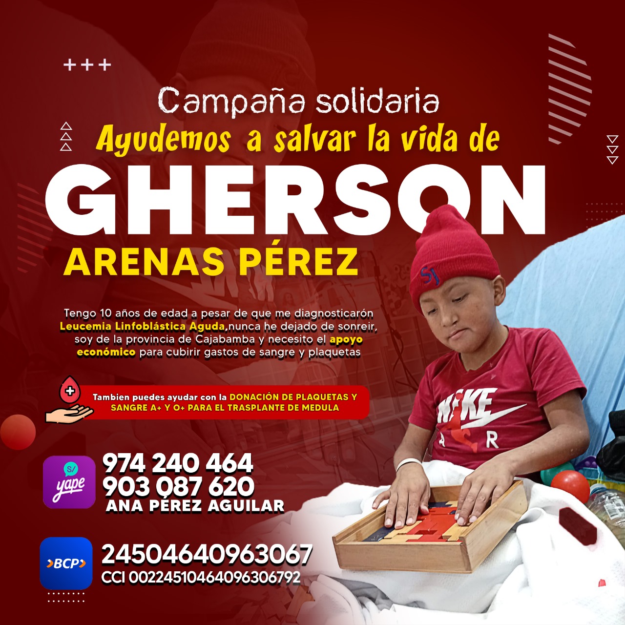 Ayudemos a salvar la vida de Gherson