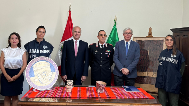 Carabineros de Italia restituyen a la Embajada peruana piezas arqueológicas que pertenecen al Patrimonio Cultural de la Nación