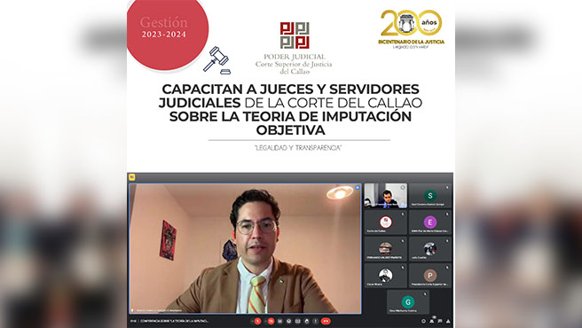 Capacitan a jueces y servidores judiciales de la Corte Superior del Callao sobre la Teoría de Imputación Objetiva