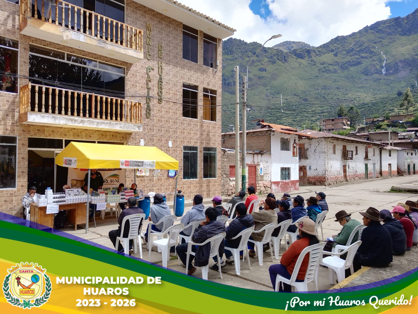 Donación de medicinas para vacunas destinadas a los animales de las comunidades de Huaros y Huacos