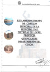 Vista preliminar de documento Reglamento Interno de Concejo Municipal Distrital de Lucre