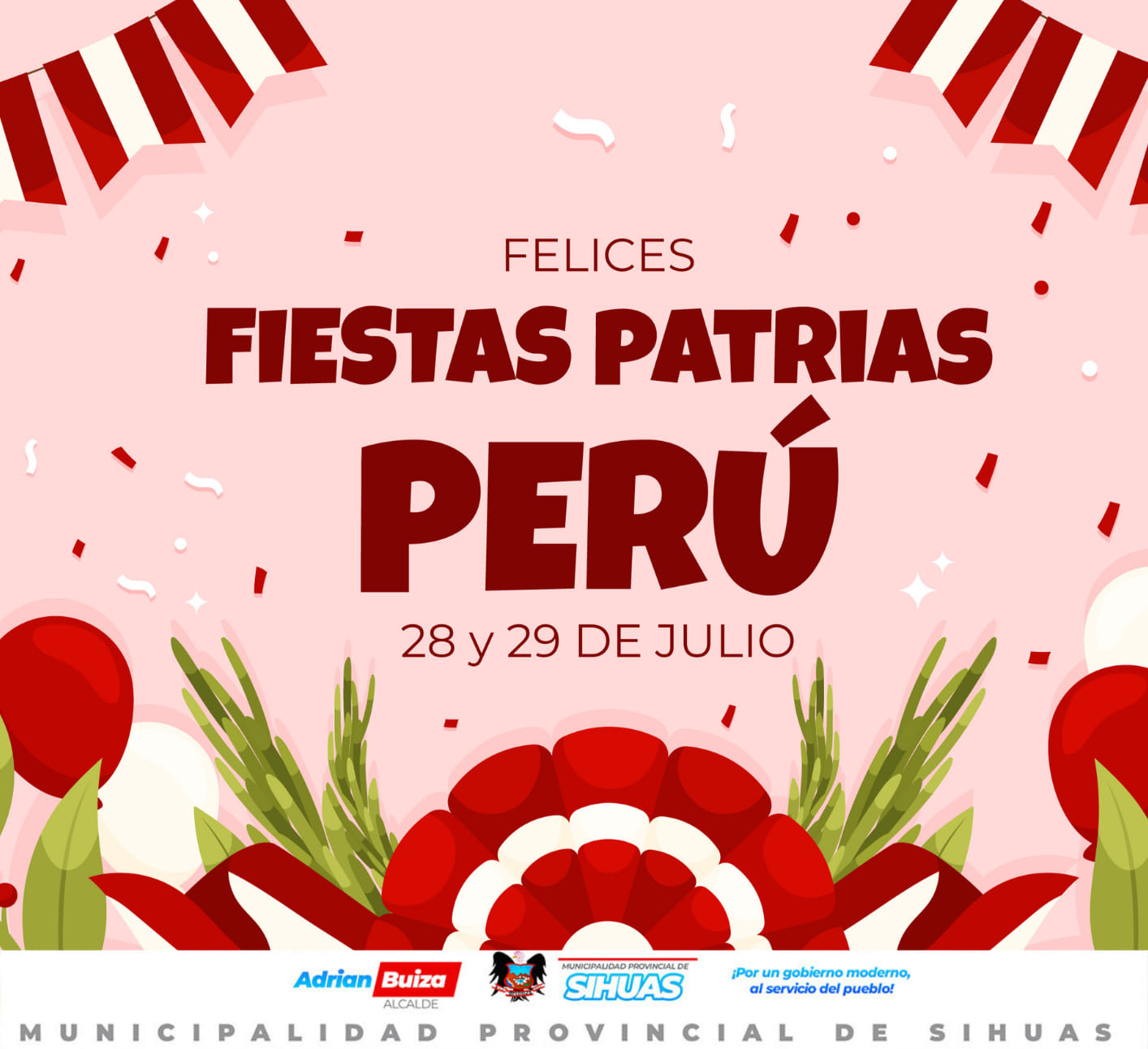 ¡¡FELICES FIESTAS PATRIAS!!
Hoy, 28 de julio celebramos 203 años de Independencia.
Hoy celebramos a nuestro Perú ¡VIVA EL PERÚ! 👏