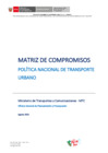 Vista preliminar de documento Matriz de Compromisos de la Política Nacional de Transporte Urbano (PNTU)