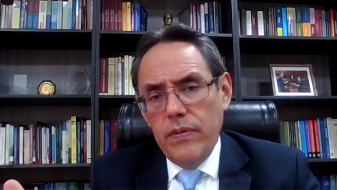 Magistrado del TC Helder Domínguez Haro expuso en Ciclo de Conferencias Constitucionalismo y Filosofía del Derecho en el siglo XXI