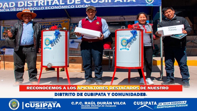 Municipalidad de Cusipata premia la excelencia apΓcola: Incentivos para los mejores apicultores del Distrito.