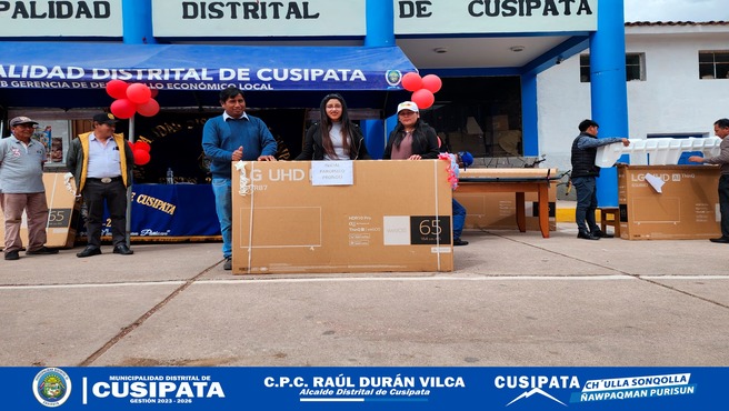 Municipalidad Distrital de Cusipata entrega televisores a Instituciones Educativas Iniciales