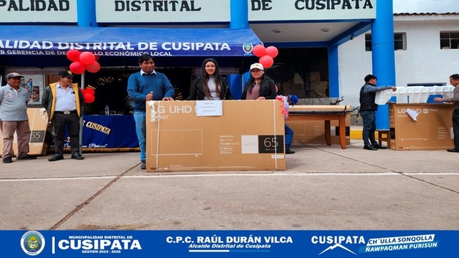 Municipalidad Distrital de Cusipata entrega televisores a Instituciones Educativas Iniciales