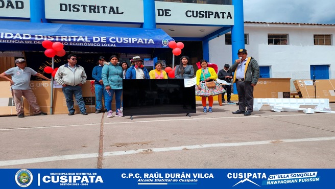 Municipalidad Distrital de Cusipata entrega televisores a Instituciones Educativas Iniciales