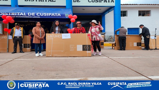 Municipalidad Distrital de Cusipata entrega televisores a Instituciones Educativas Iniciales