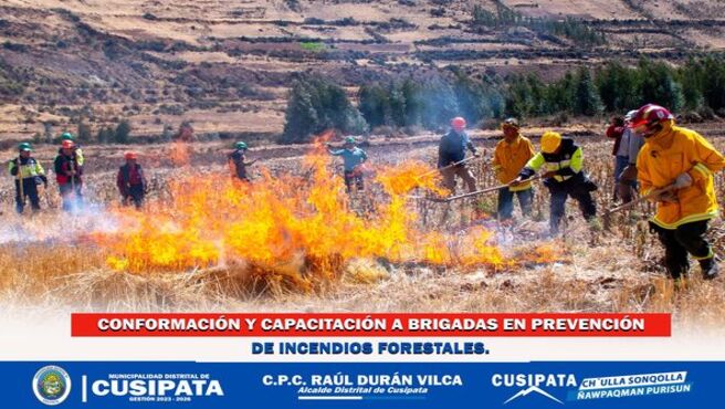 Conformación y Capacitación de brigadas en prevención de incendios forestales en Cusipata