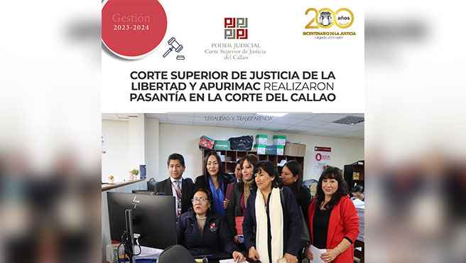 Corte Superior de La Libertad y de Apurímac realizaron pasantía en la Corte Superior del Callao