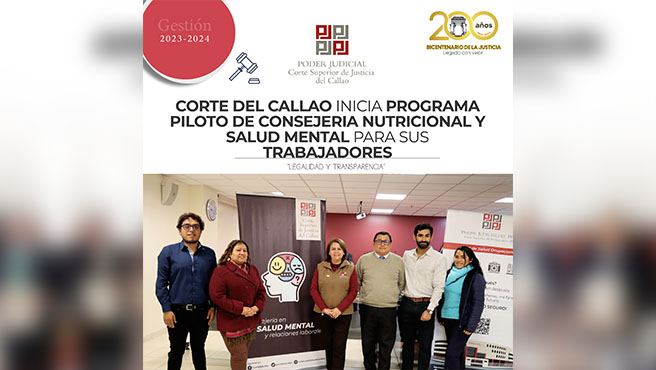 Corte del Callao inicia programa piloto de consejería nutricional y salud mental para su trabajadores