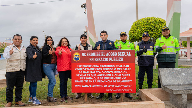 Municipalidad realiza campaña de difusión de la ordenanza que prohíbe acoso sexual en la provincia de Huarmey. 