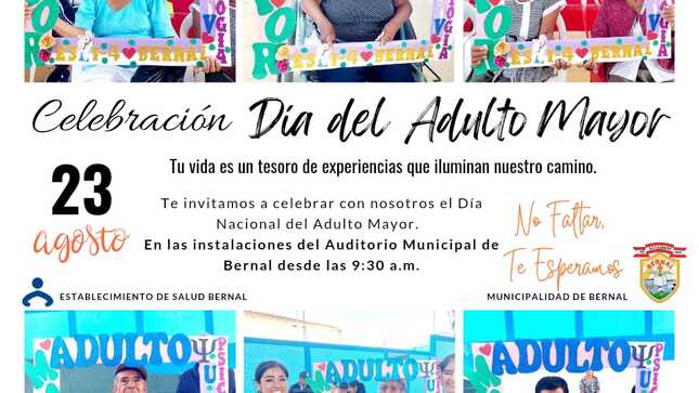 Invitación a la celebración del día del Adulto Mayor.