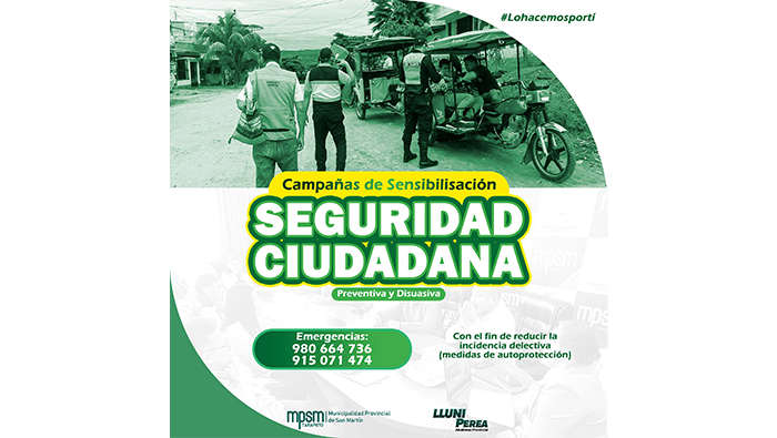 CampaΓ±as de sensibilizaciΓ³n preventiva disuasiva de seguridad ciudadana.