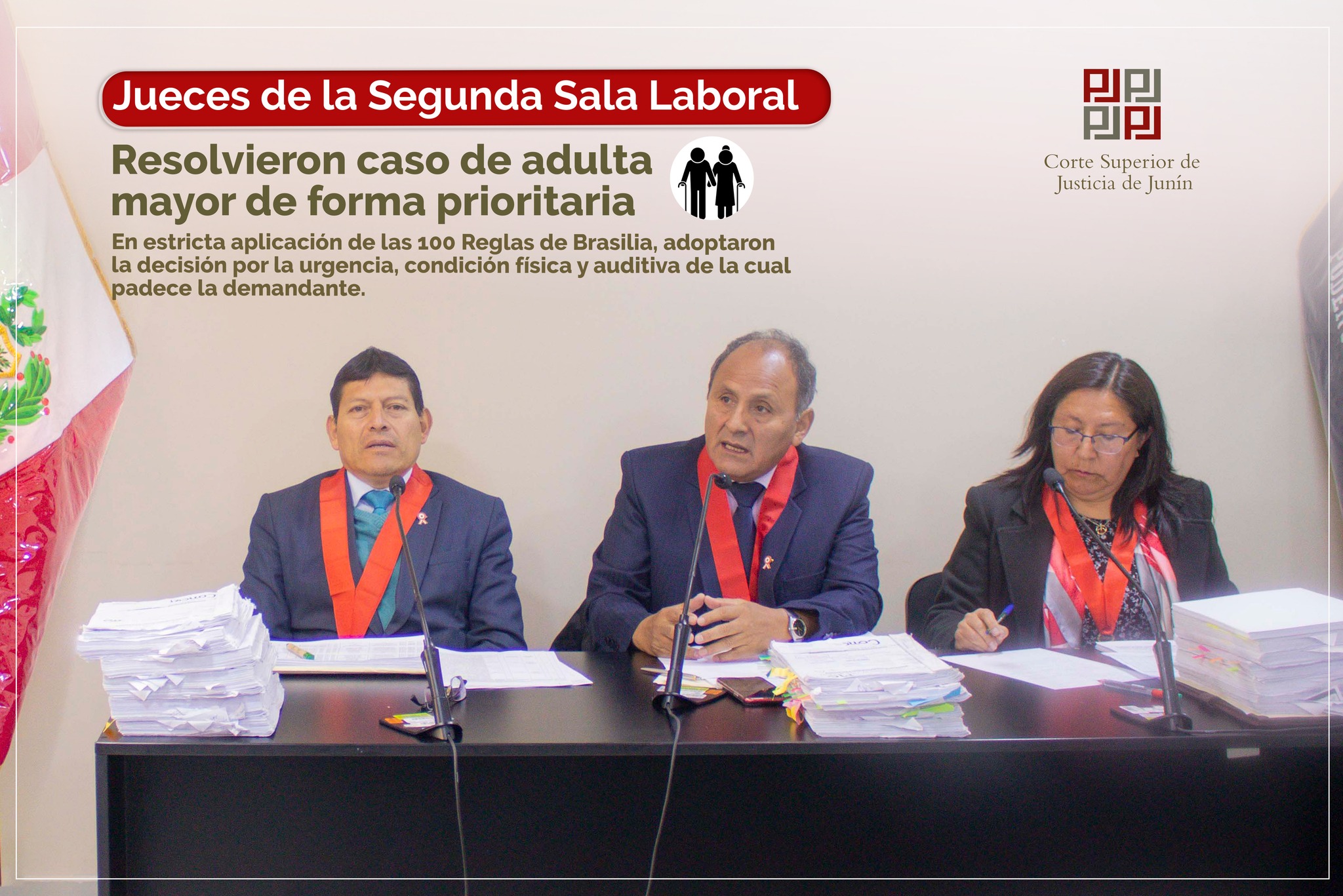 Jueces de segunda sala laboral resolvieron caso de adulta mayor de forma prioritaria