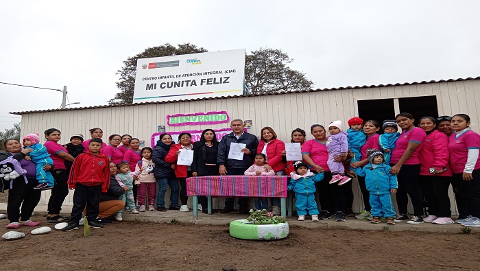 Alcalde Fernando Cárdenas entrega aula prefabricada al Cuna Más "Mi Cunita Feliz" de La Huaca
