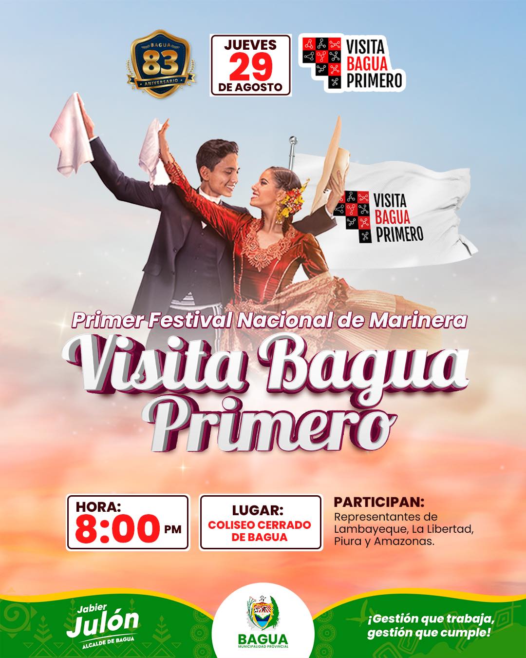 Información acerca del Primer Festival Nacional de Marinera en Bagua.