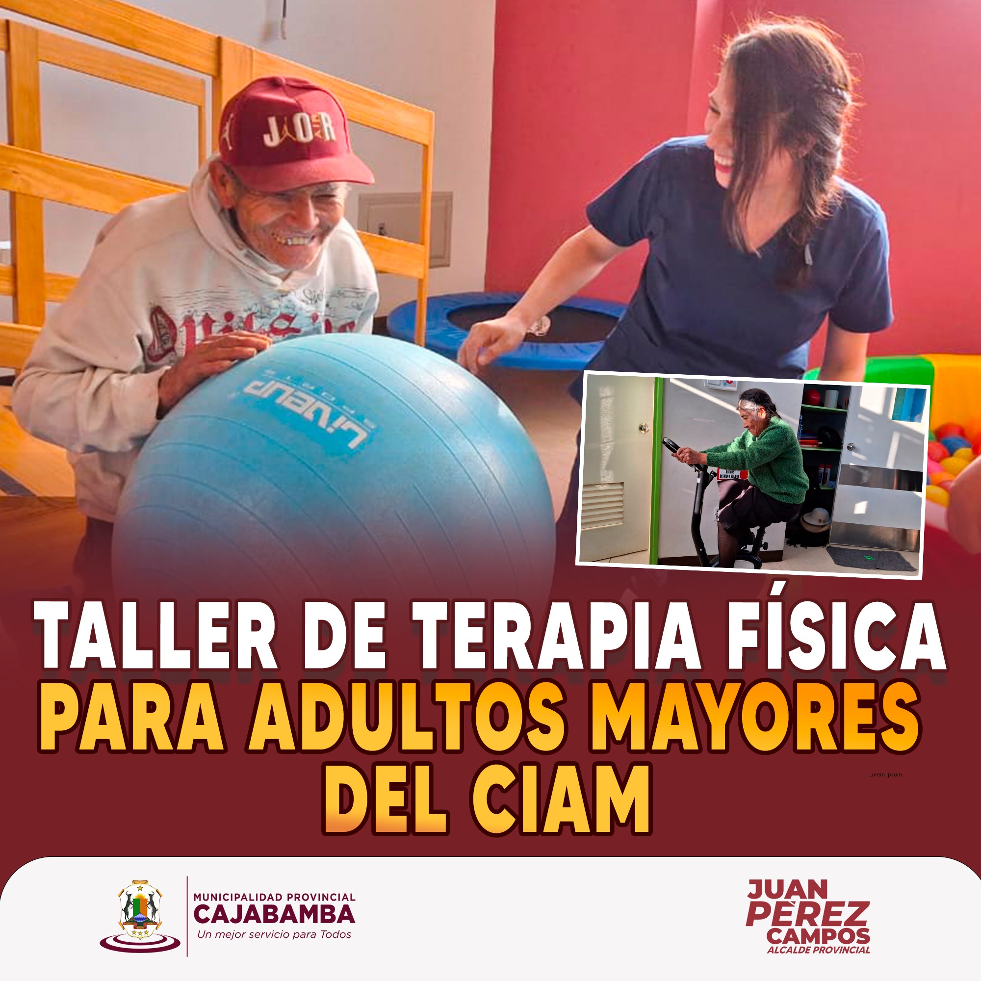 Taller de terapia física para adultos mayores del CIAM