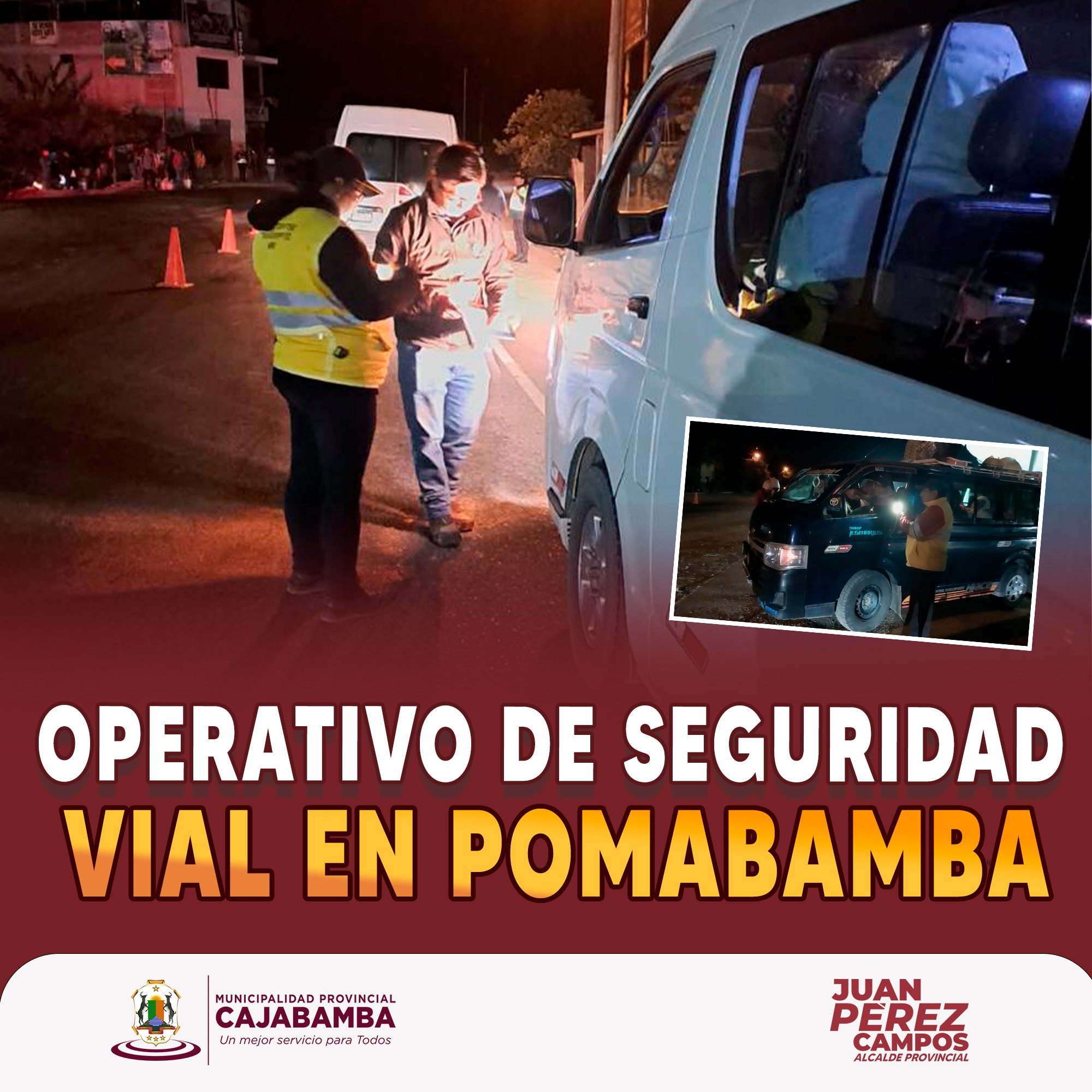 Operativo de seguridad vial en Pomabamba
