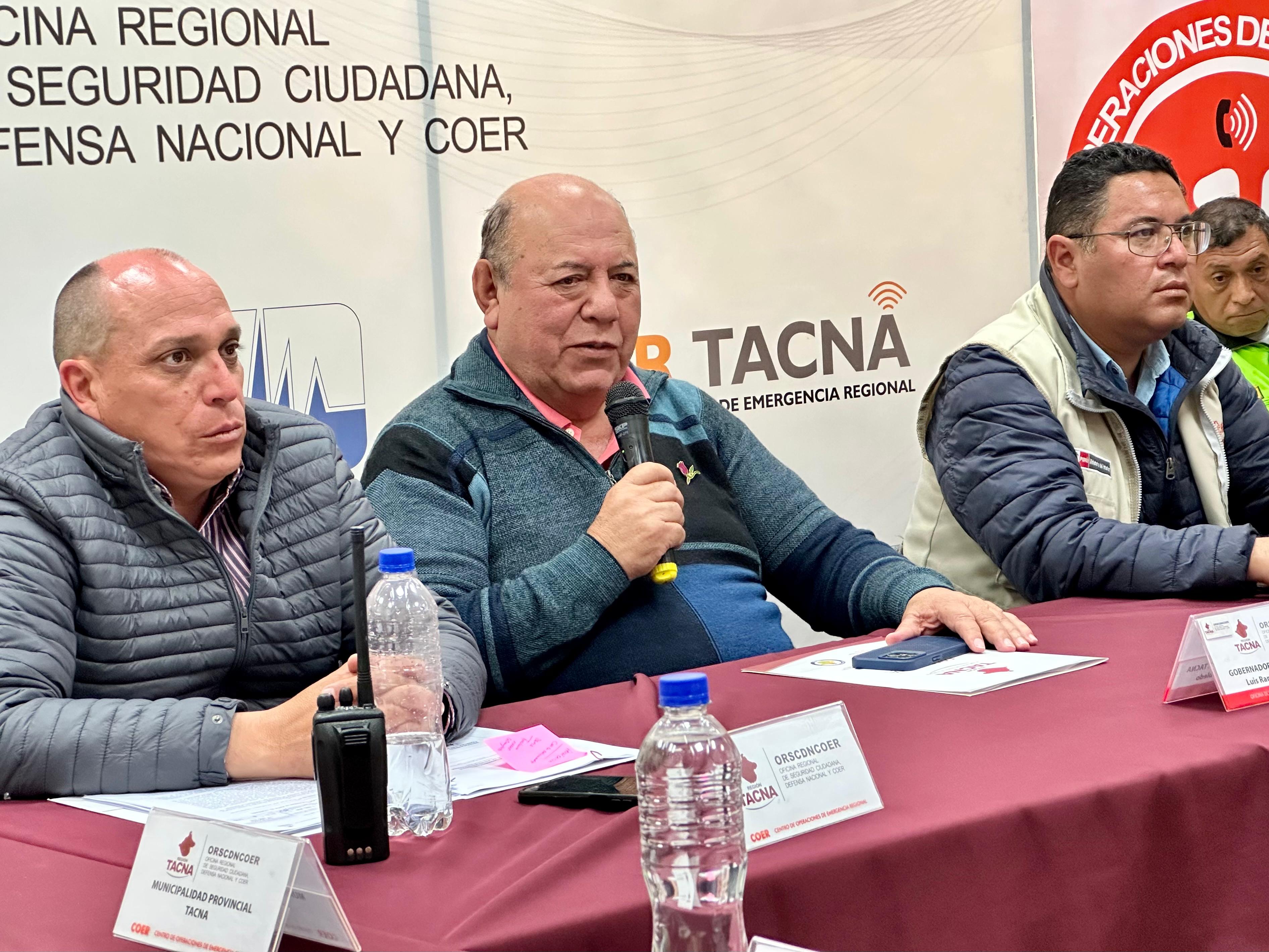 Gobernador coordina acciones para enfrentar la inseguridad durante Fiestas de Tacna