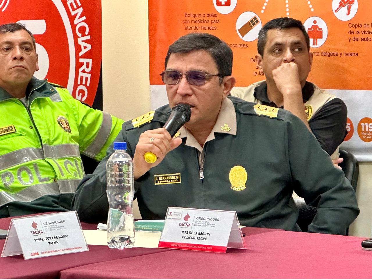 Gobernador coordina acciones para enfrentar la inseguridad durante Fiestas de Tacna