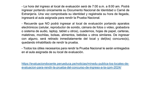Comunicado Concurso de Ingreso a la CPM 2024