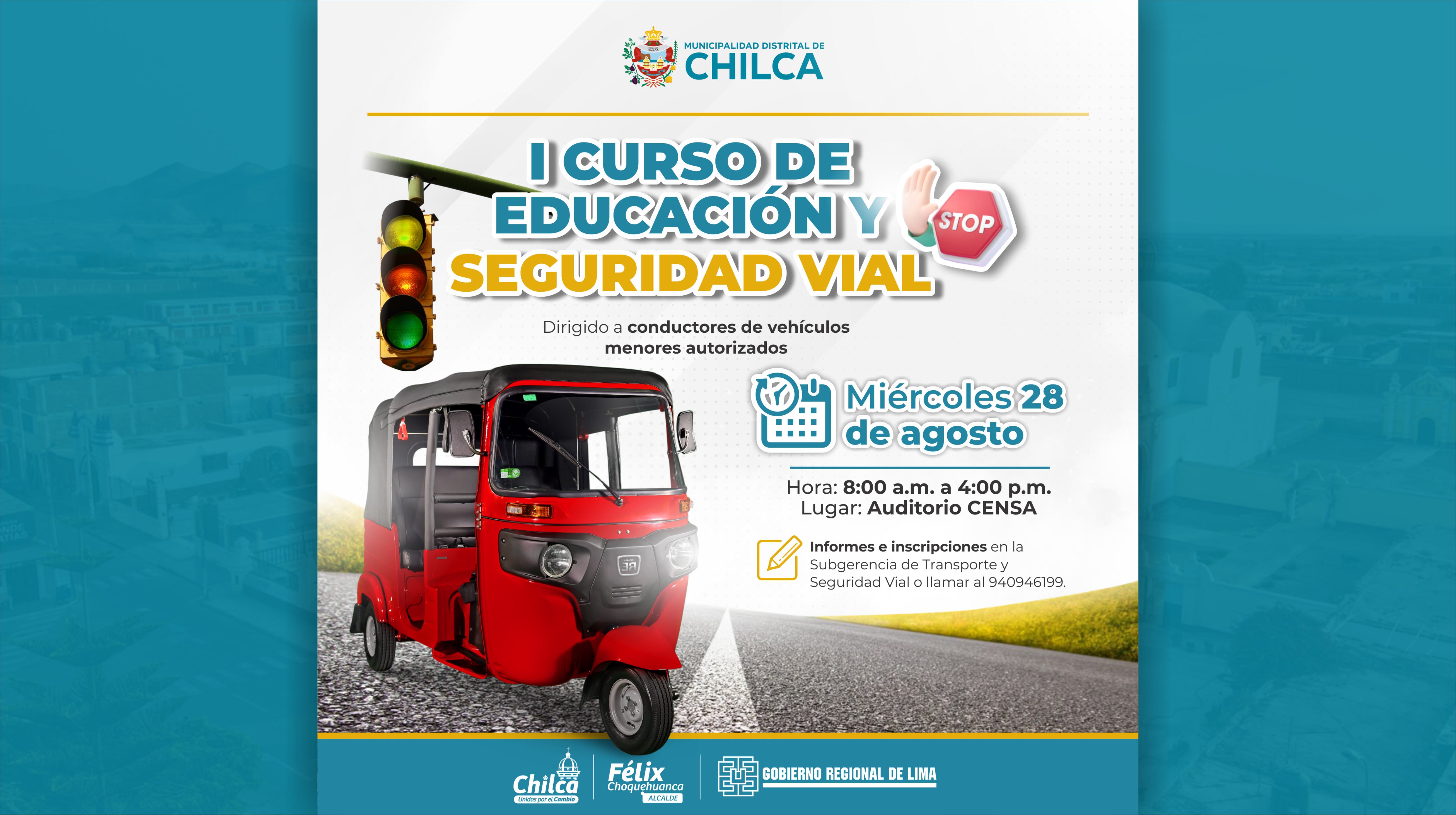 Municipalidad Distrital de Chilca desarrollará el 'Primer Curso de Educación y Seguridad Vial'.