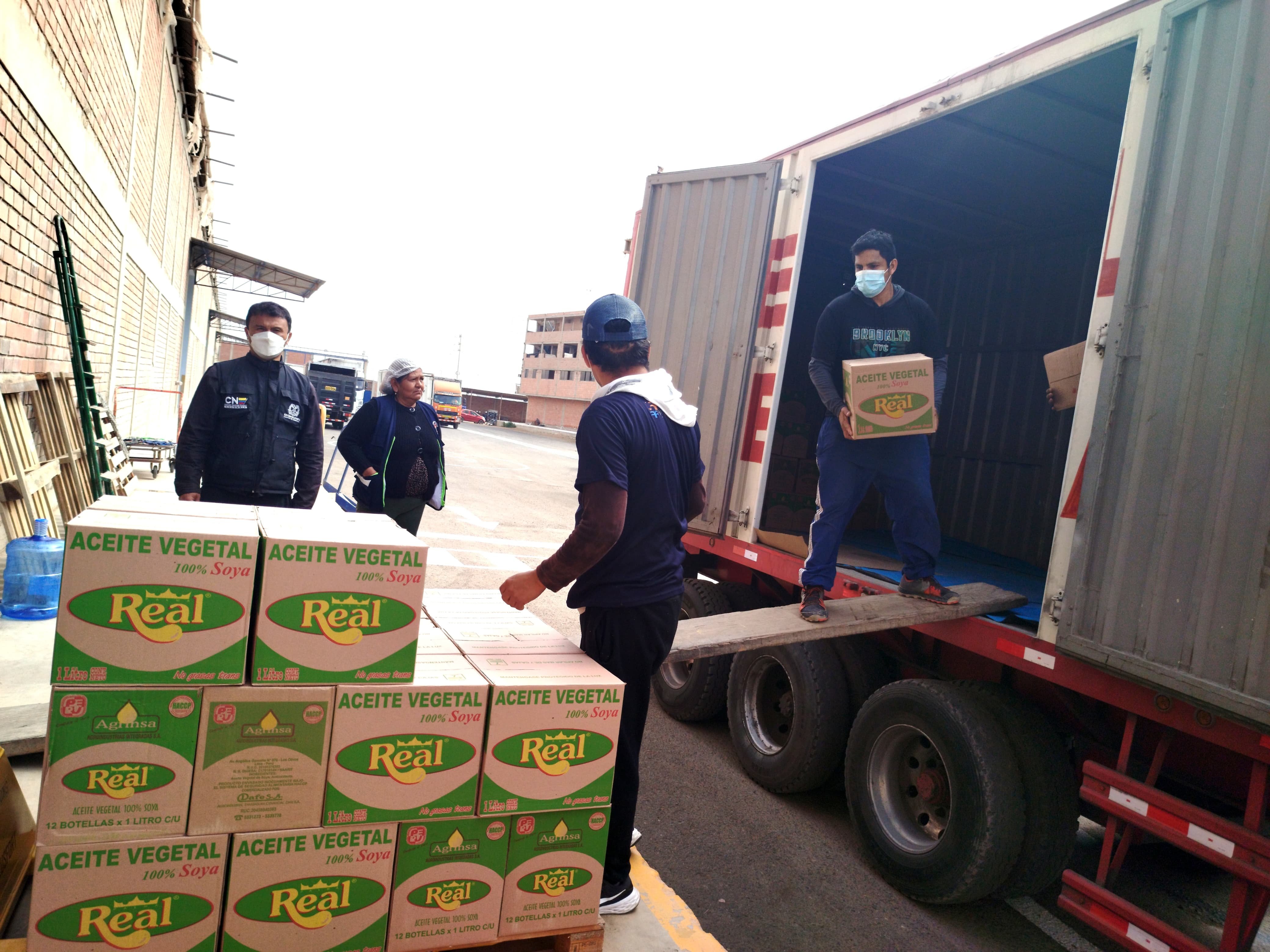 descarga de alimentos para comedores