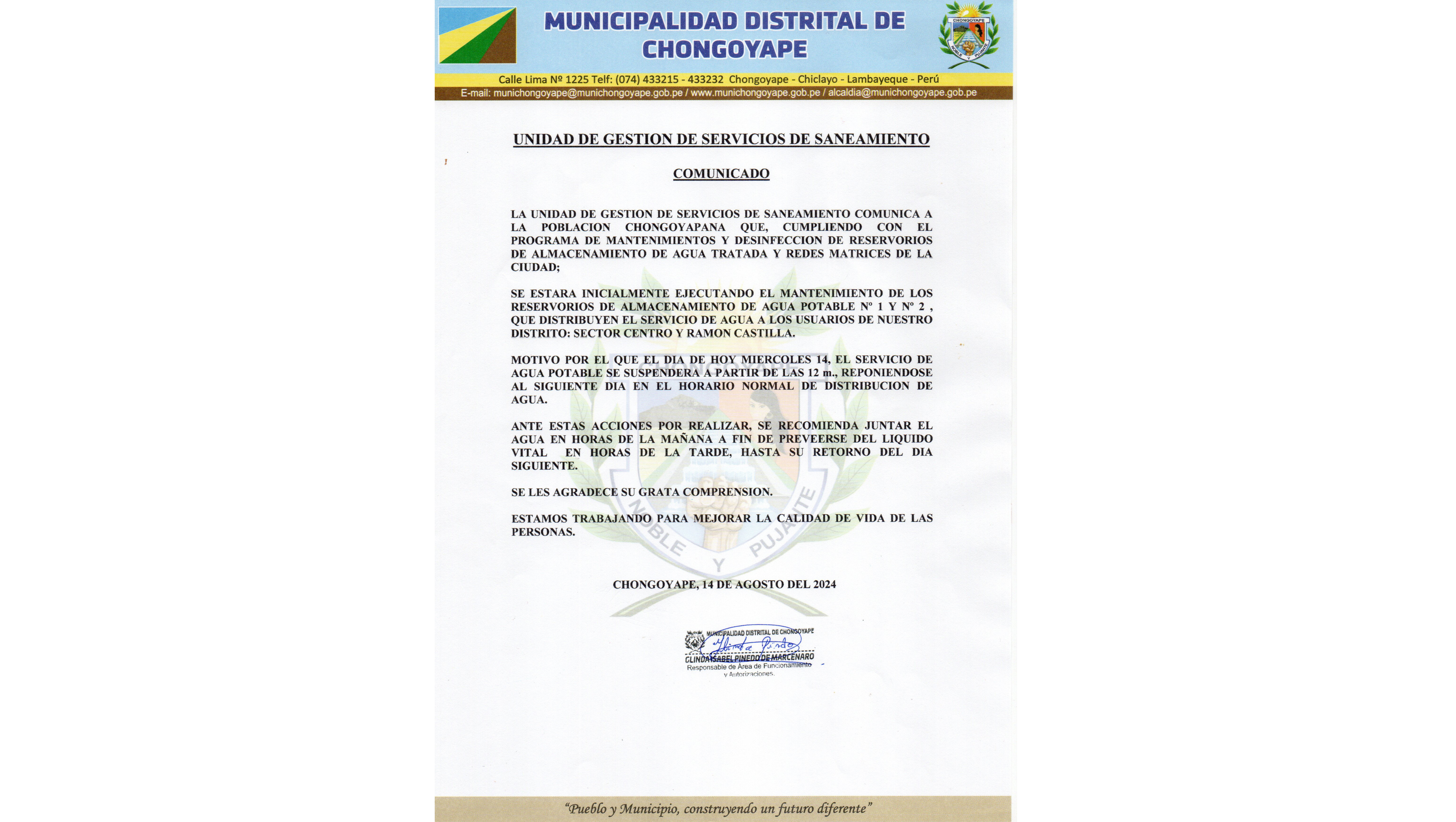 Imagen de comunicado.