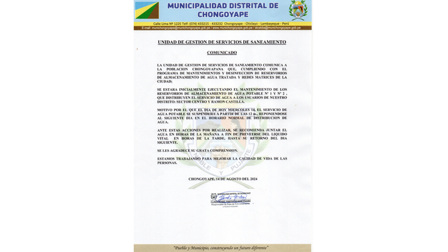Imagen de comunicado.