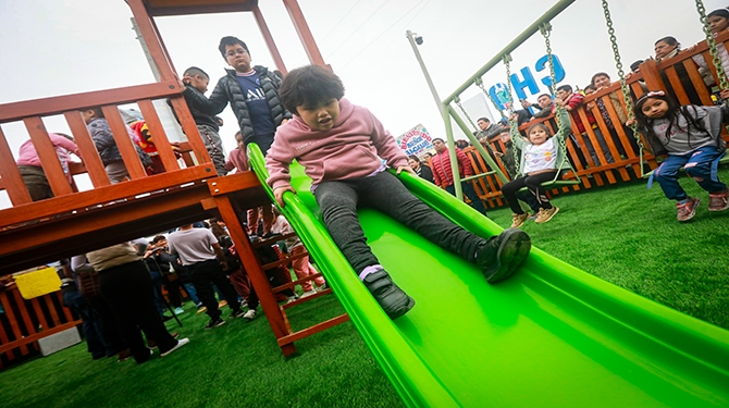 Cómo siempre los niños son los más contentos