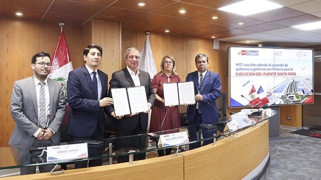 MTC suscribió adenda para la ejecución del puente Santa Rosa