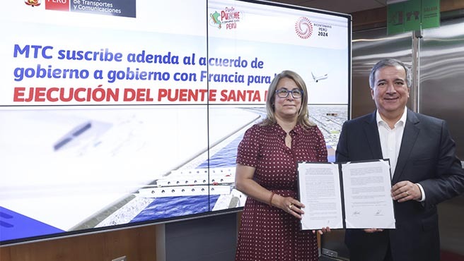 MTC suscribió adenda para la ejecución del puente Santa Rosa