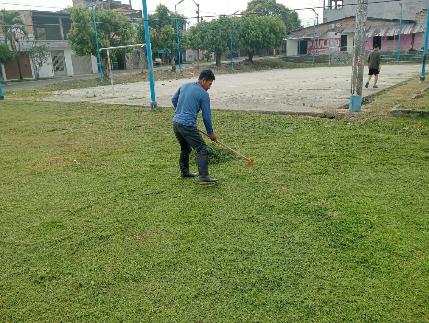 Sub Gerencia la de Gestión Ambiental realizó el mantenimiento de las áreas verdes de la losa deportiva de Río Mar.